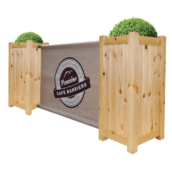 Cafe Barriers and Cafe Banners From Pennine Cafe Barriers Premium Wooden Cafe Planter 1