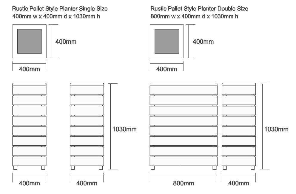 Industrial Planters Dimensions